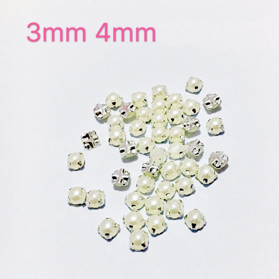 100x Mini Pearl Button Plastic Doll Clothes Dress Sewing Accessories DIY 3mm/4mm - Image 2 of 4