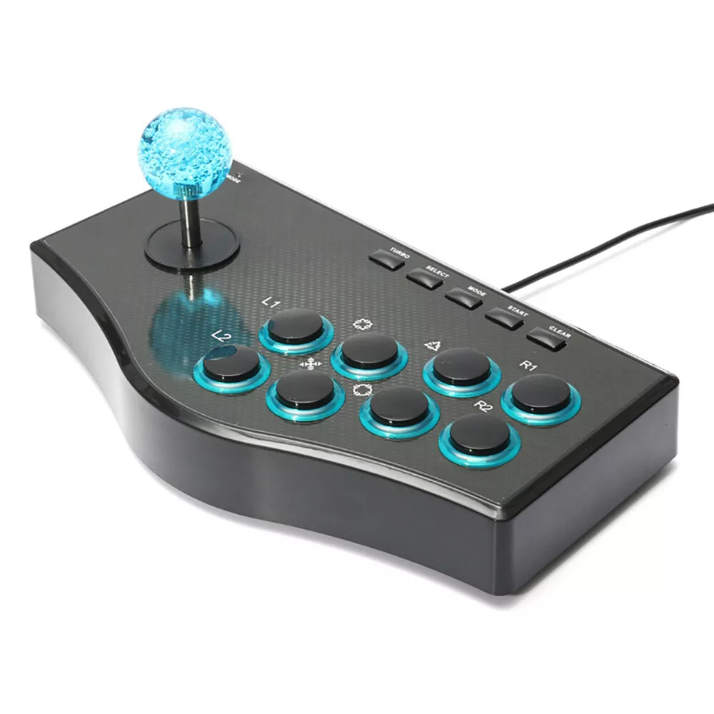 Portable Arcade Fight Stick, Arcade Fighting Stick Fighter USB Joystick  Stick Buttons Controller for Switch/PC/PS3