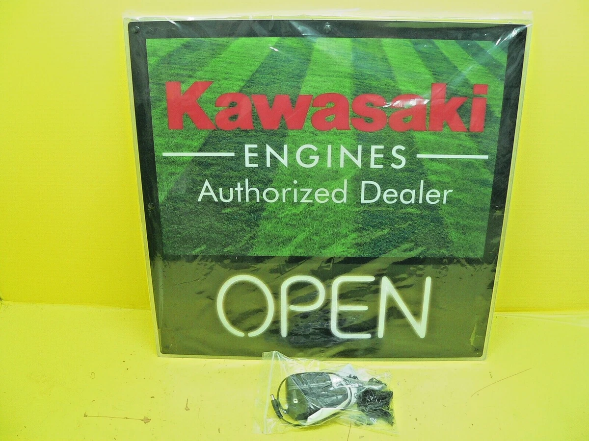 Kawasaki Engines Authorized Dealer LED Open Sign NEW 24x24 eBay