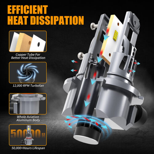 For Honda Accord Coupe 2-Door 1995-1997 LED Headlight Fog Light Bulb Xenon White - Picture 11 of 16