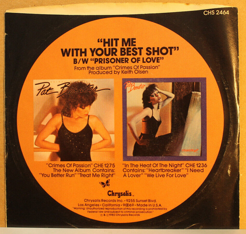 PAT BENATAR---HIT ME WITH YOUR BEST SHOT (1981) - Picture 2 of 4