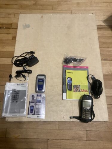 2 USED Siemens T-Mobile Cellular Phones- CF62T & M46+ Manuals/Chargers. *READ*