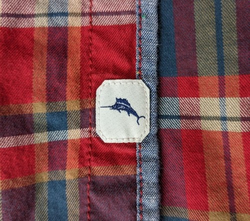 Tommy Bahama Jeans Mens XL Button Up Long Sleeve Plaid Multicolor Cotton Shirt - Bild 6 von 9