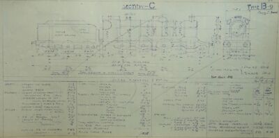 Railway Technical Drawing LNER TYPE B-9 LOCOMOTIVE Built 1906