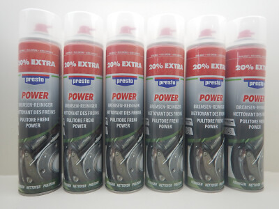 6x PRESTO BREMSENREINIGER POWER SPRAY KFZ TEILE REINIGER MOTORREINIGER 600ml