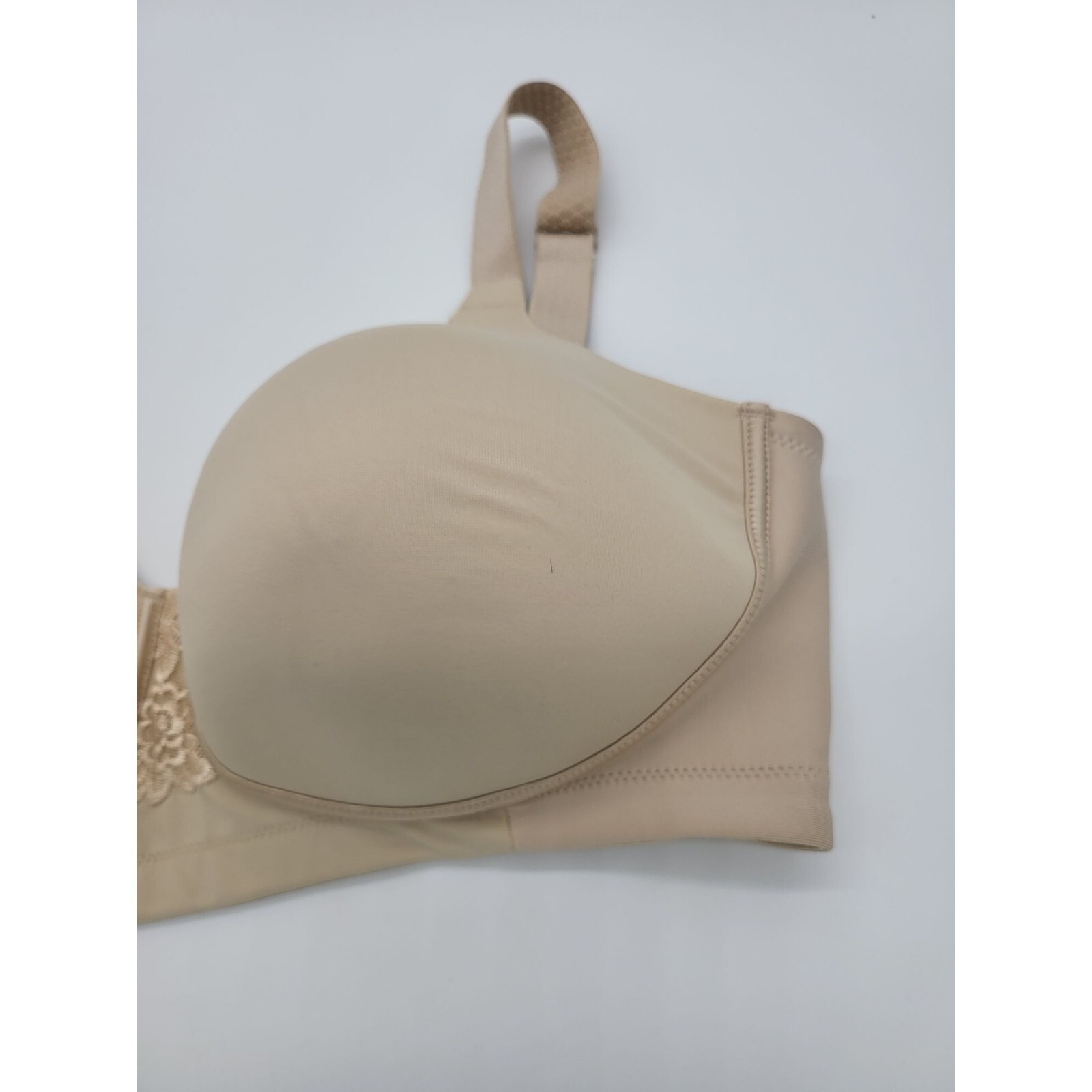 Vanity Fair Wireless Bra 38DD Womens Lightly Padded Tan Adjustable