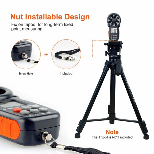 Handheld Anemometer Digital Wind Speed Meter Vane Gauge Air Flow Velocity Tester - Picture 5 of 9