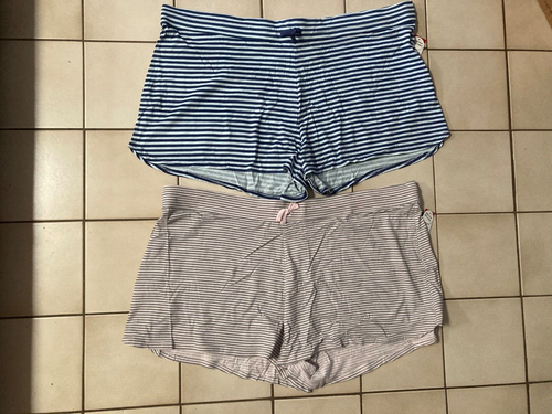 LOT OF 2 Women’s/Juniors Sleep Shorts Striped Casual Lounge size 3X Plus NWT