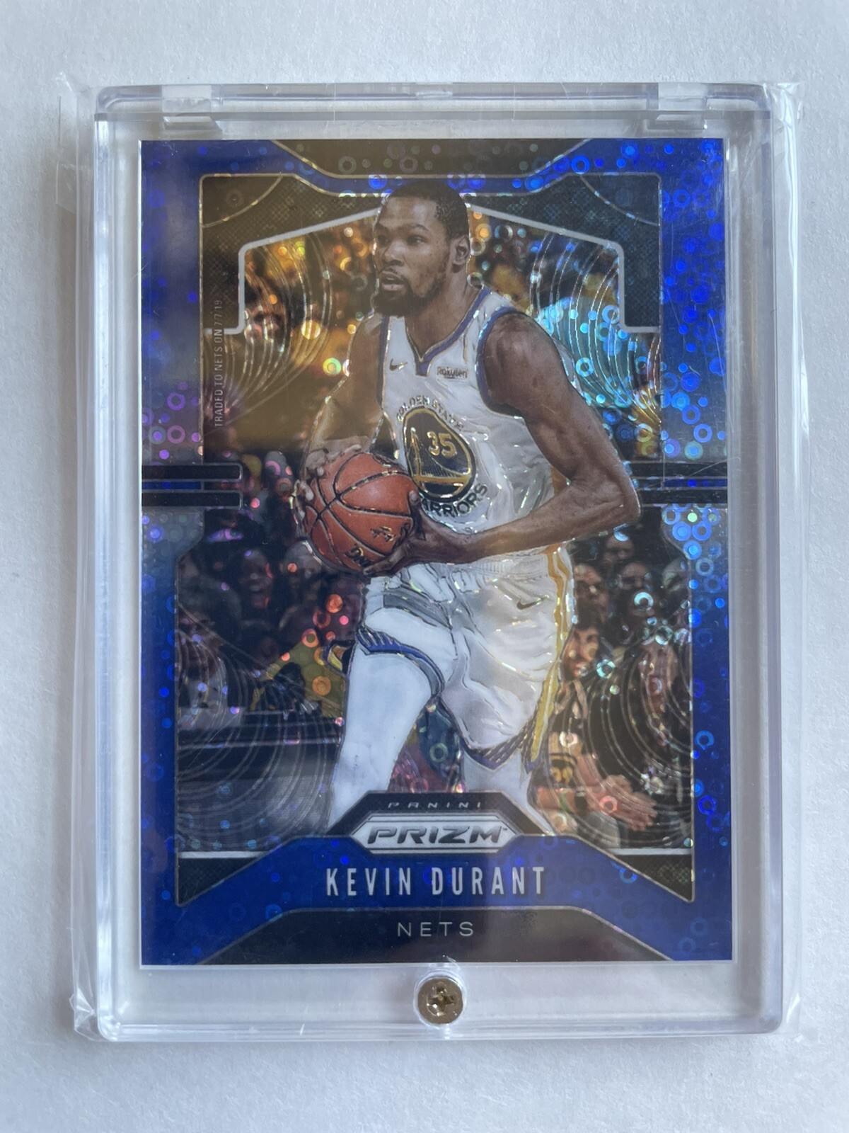 Kevin Durant 2019-20 Panini Prizm Disco Blue Refractor /175 Color Match