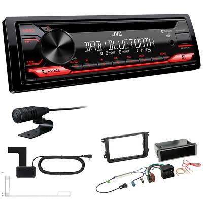 JVC Autoradio inkl DAB Antenne Bluetooth USB Set für Volkswagen VW Polo 6R