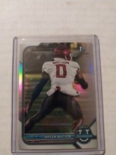  2021-22 Bowman University Jaylen Watson 1st Bowman Refractor and 1st Bowman 