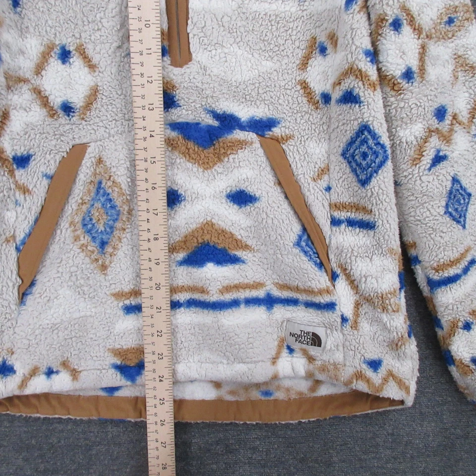 The North Face Hoodie Womens S Aztec 1/4 Zip Sherpa Long Sleeve Elbow Patches - Image 4 of 4