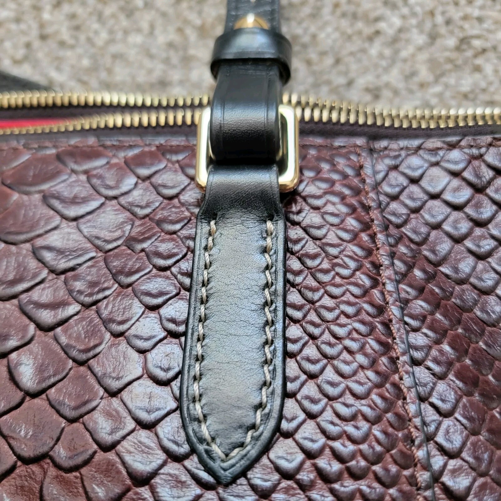 Dooney & Bourke Dark Brown Python Snakeskin Embos… - image 15