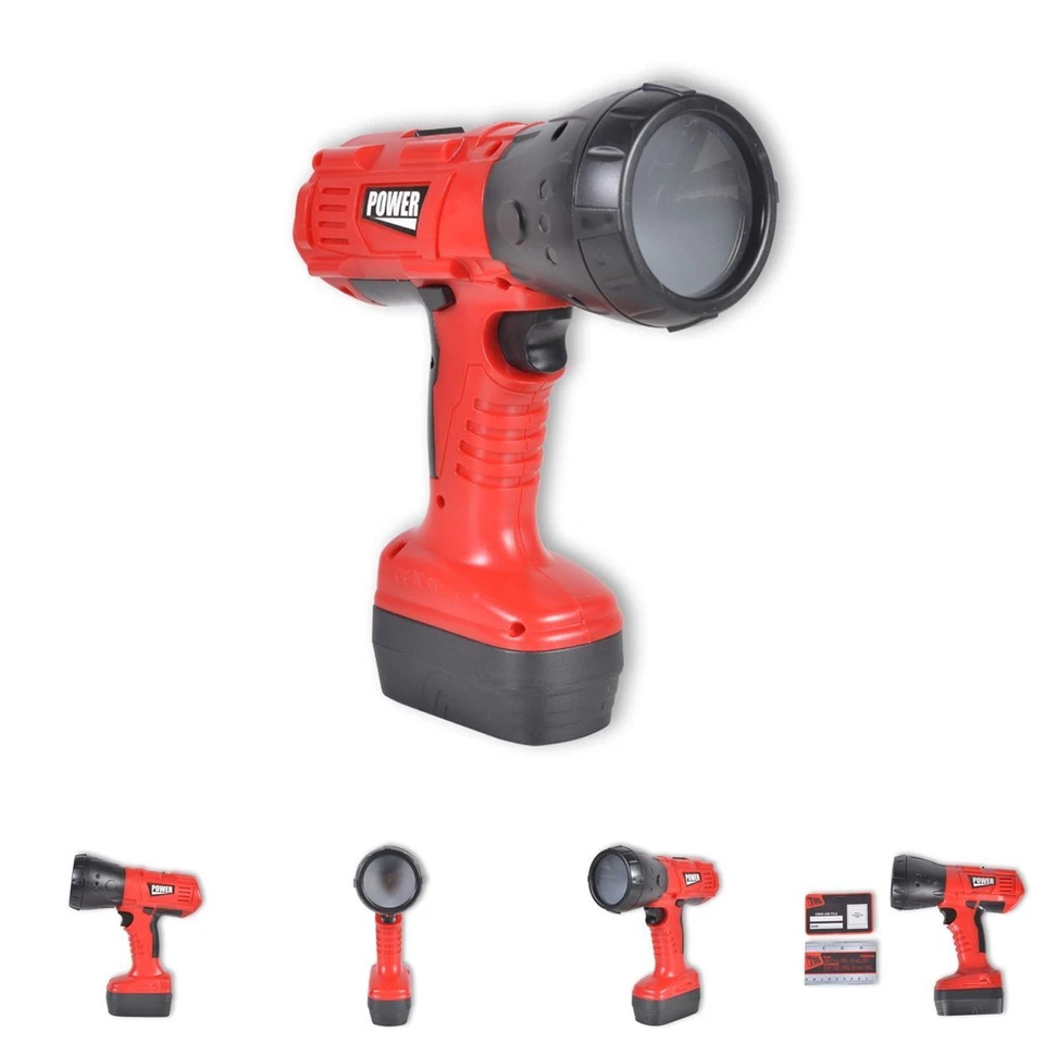 Moni Kinder-Elektrowerkzeug Werkstatt-Lampe T1407, Ausweis, Lineal, ab 3 Jahre