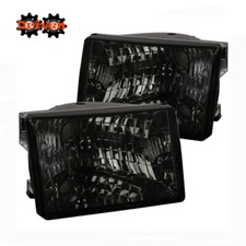 93-98 Jeep Grand Cherokee Smoked Lens Chrome Housing Headlights