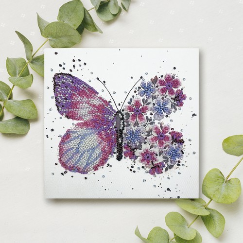 Bead Embroidery Kit "Pink wings" size 5.9"x5.9" / 15.0x15.0 cm - Picture 2 of 8