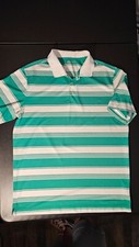 Nike Golf Tour Performance Dri-Fit Polo Shirt Mens XL Green/White Stripes