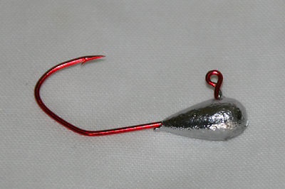 13 pk 1/4 oz Tube Jigs Walleye Bass Fishing Red Sickle Hooks