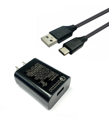 USB Wall Charger Head Kyocera Qualcomm 2.0 Quick Charge with USB-C Data Cable