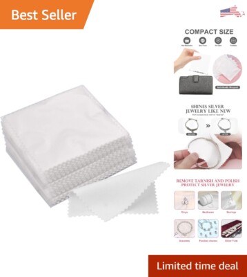 Premium Jewelry Cleaning Cloth for Sterling Silver Gold Platinum - 8x8cm