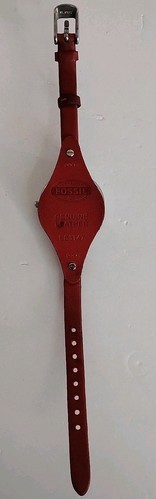 Fossil Damen ES-3147 Georgia silbernes Zifferblatt rotes Lederband Quarz 6 3/4" (lesen) - Bild 3 von 3