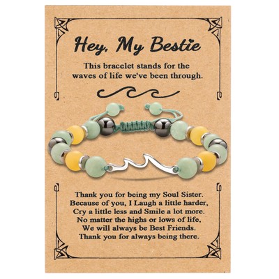 Naturstein Wellen Armband Damen Beste Freundschaft Geschenk für Beste Freunde, Girlf
