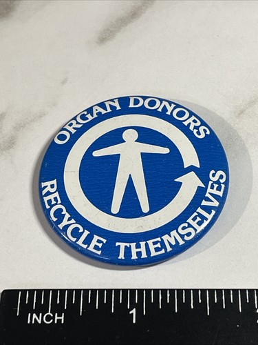 Pulsante spilla vintage donatori di organi riciclarsi HS29b - Foto 1 di 2
