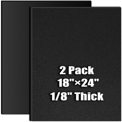 ABS Plastic Sheet 1/8 Inch 3MM Thick 12'' x 24'' 2-Pack，Black Rigid Moldable Pa...