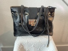 Jimmy Choo Ramona Black Snakeskin Leather Shoulder Bag