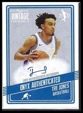 2021-22 Onyx Vintage #VATJ Tre Jones Blue Signatures