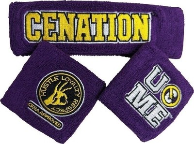 JOHN CENA Purple Cenation U Can't See Me Headband Wristbands Set