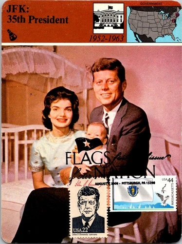 Dr Jim Stamps Maximum Card Massachusetts 44C John Kennedy 22C Combo Fdc