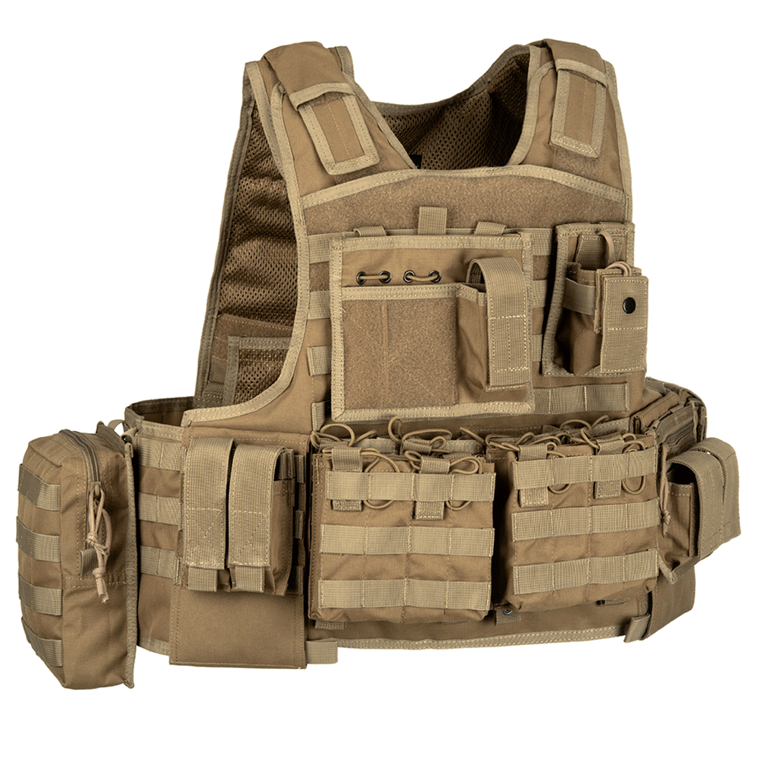 Invader Gear Mod Carrier Combo Molle Vest SAPI Coyote Airsoft Pouches