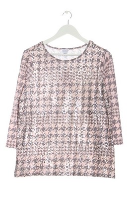 MONA Langarm-Bluse Damen Bluse Gr. DE 42 pink-hellgrau Casual-Look