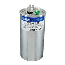 BOJACK 70+5uF 70/5MFD ±6% 370V/440V CBB65 Dual Run Circular Start Capacitor 