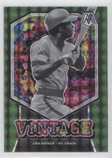 2021 Panini Mosaic Vintage Green Mosaic Prizm Lou Brock #V8 HOF 0ff3