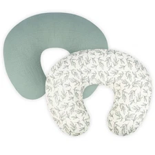 Nursing Pillow Cover - 2-Pack Muslin Cotton Removable Covers for Breastfeedin...