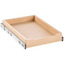 Pull-Out Cabinet Organizer, 14"W x 21"D Sliding Drawer, Soft-Close Wooden Shelf,