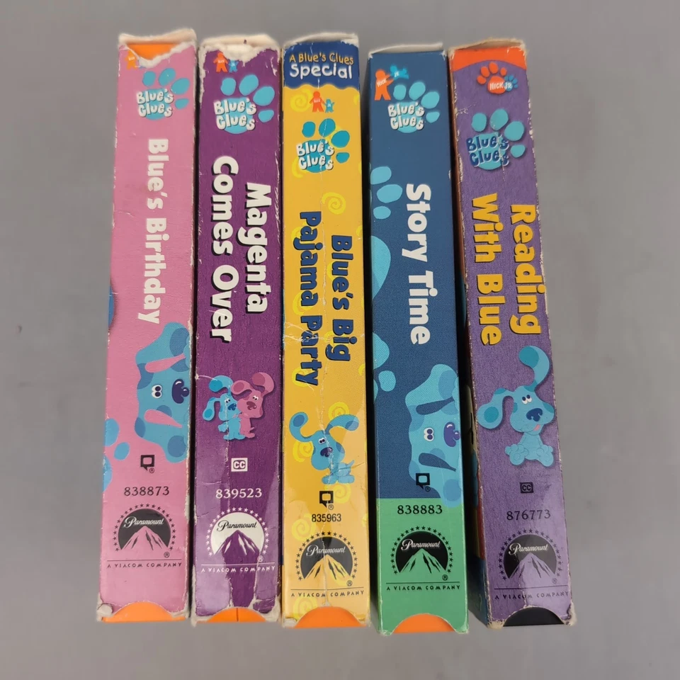 Blue's Clues VHS LOT Nick Jr - Reading With Blue Story Time Pajama Party Magenta - Image 4 of 4