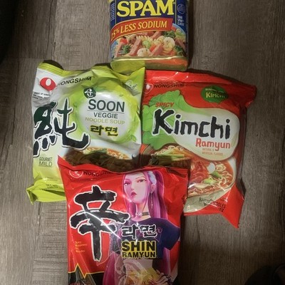 SPAM+Nongshim Korean Instant Ramen Variety Pack 3 (Soon Veggie, Shin, Kimchi