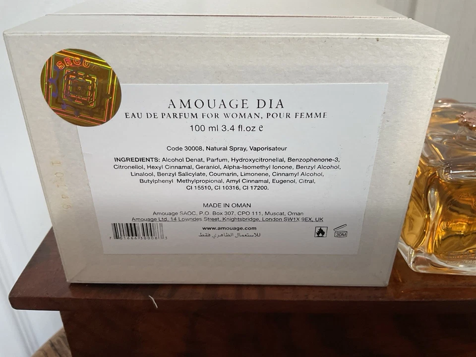 Amouage Dia Mujer EDP 100 ml 3,4 OZ Fórmula Original Auténtica Nueva Caja Foto 2 de 4