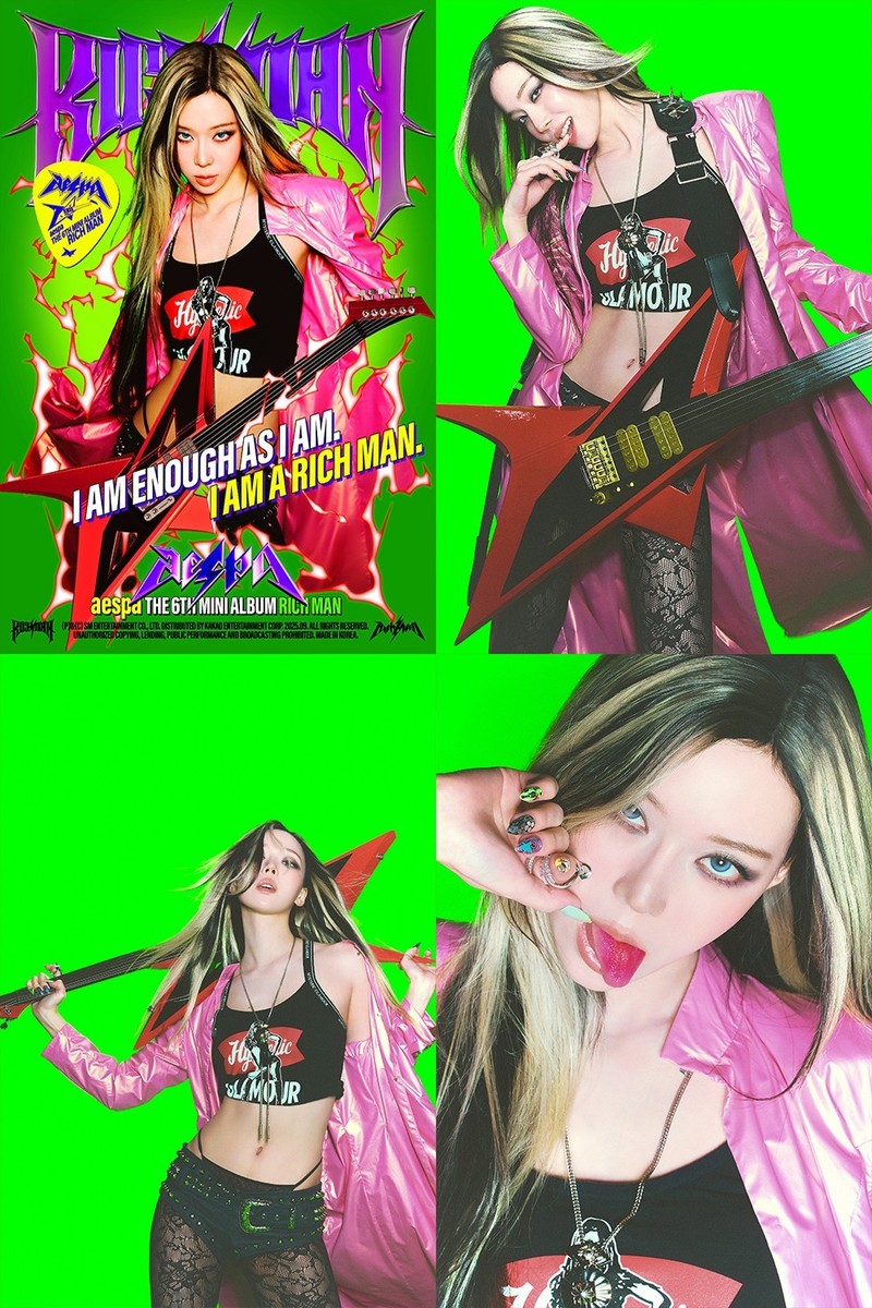 AESPA [RICH MAN] 6th Mini Album BURST Ver/CD+Photo Book+Poster+