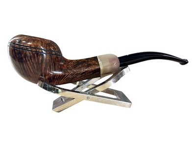 SASIENI 4 Dot Pipe In Radica Walnussglatt Nussbaum Semi Bent Bulldog