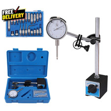 Dial Indicator 0-1 Inch 0.001 Gauge with Magnetic Base Fine Adjustable Arm
