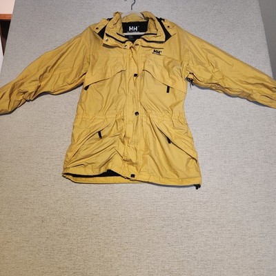 Helly Hansen Helly-Tech Jacket Mens Medium Yellow Waterproof Hooded Gorpcore