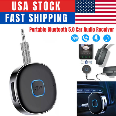 Portable Bluetooth Receiver 3.5mm Aux Car Adapter for Car, Home, Stereo, Speaker