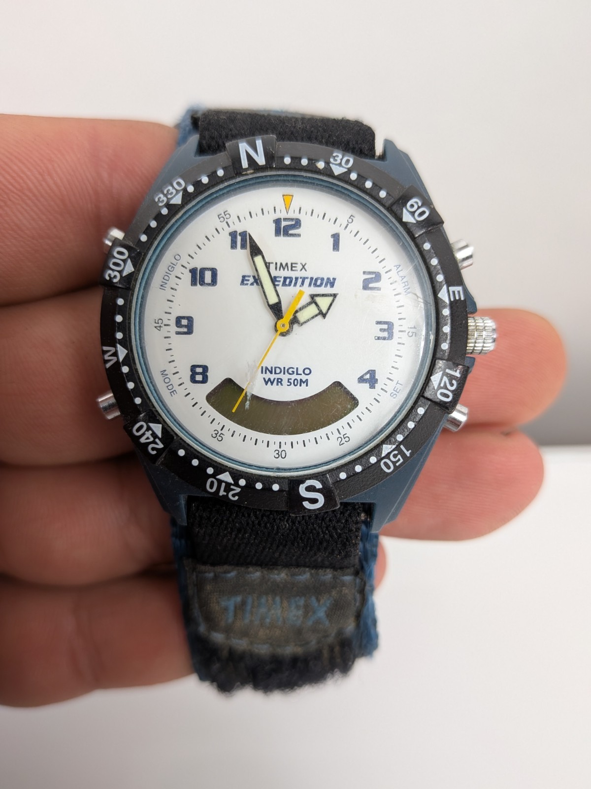 Vintage Timex Expedition Indiglo WR50M Quartz Analog Digital Needs Battery 
