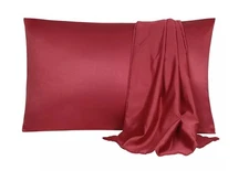 Standard Pillowcase - 20x26 size pillowcase Burgundy Bridal Satin - per piece