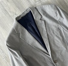 44R Banana Republic Blazer Tailored Slim Fit Gray Cotton Stretch Modern Spring