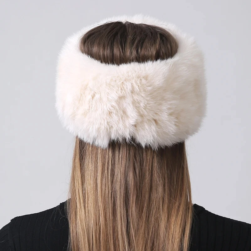 Fur Hat Women Fur Empty Top Hat with Elastic Band Warm Winter Fashion Headwear - Image 3 of 4